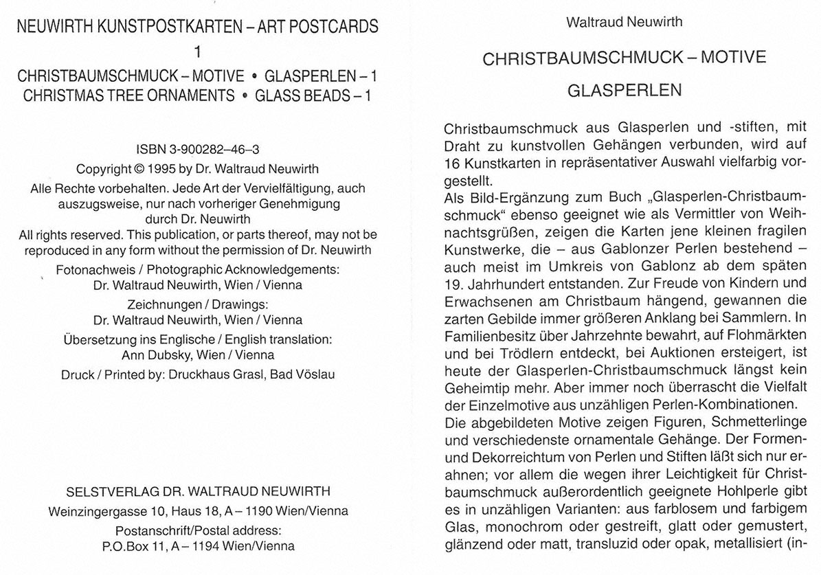 Postkarten 1 Christbaumschmuck