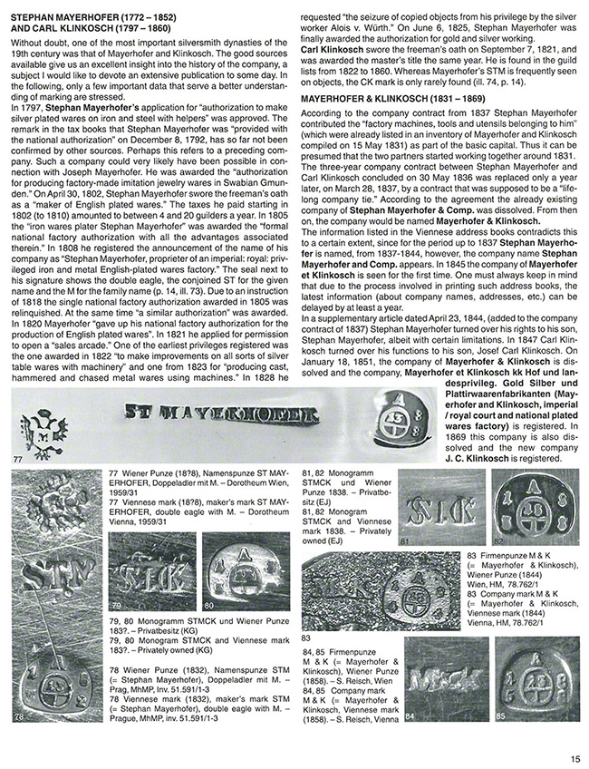 Wiener Silber Punzen 1781-1866